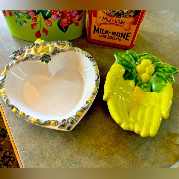 Holiday 2pc California Ceramics Handcrafted Vintage Vanity Trinket Jewelry Trays - Picture 1 of 12